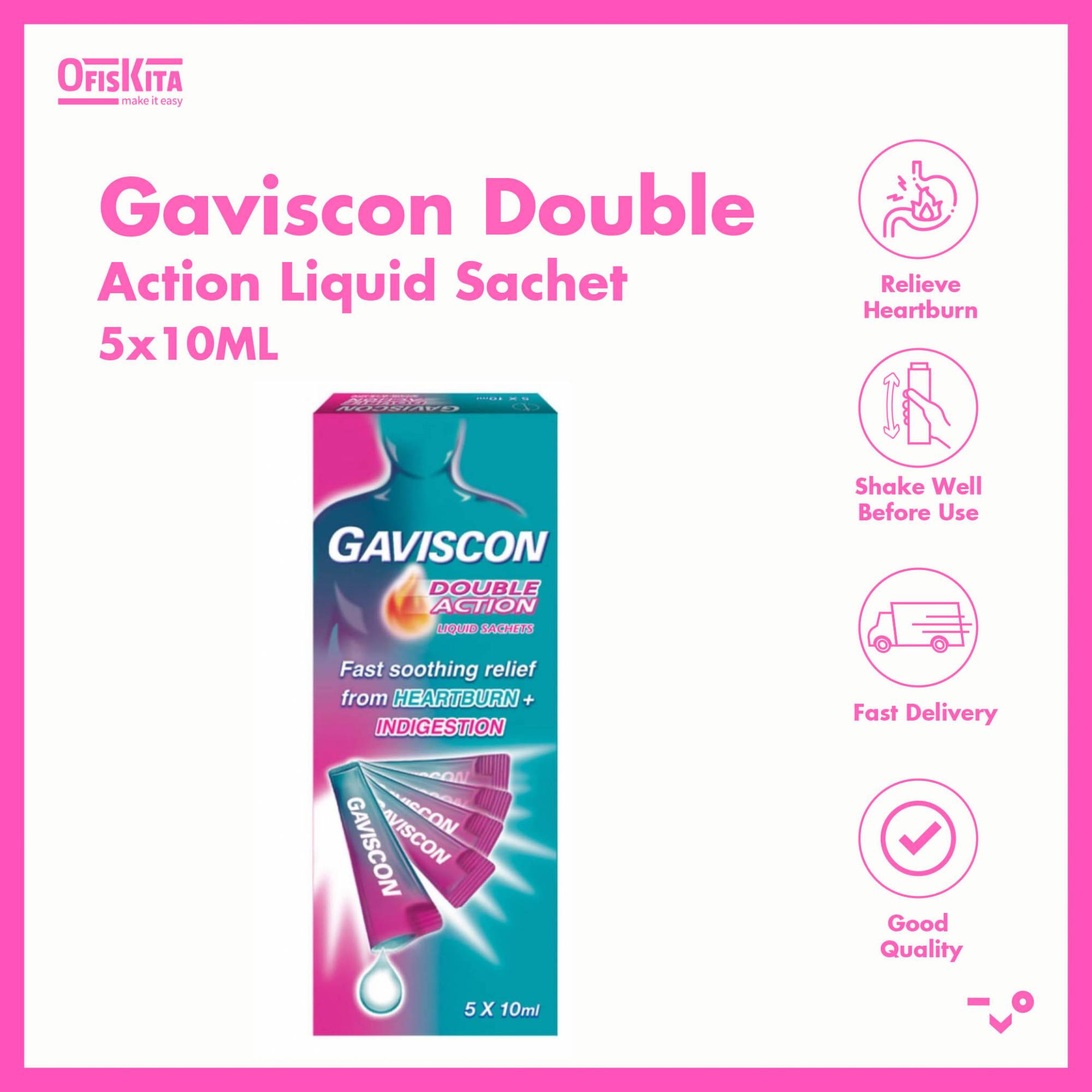 Ofiskita Gaviscon Double Action Liquid Sachet 10ML / 5X10ML